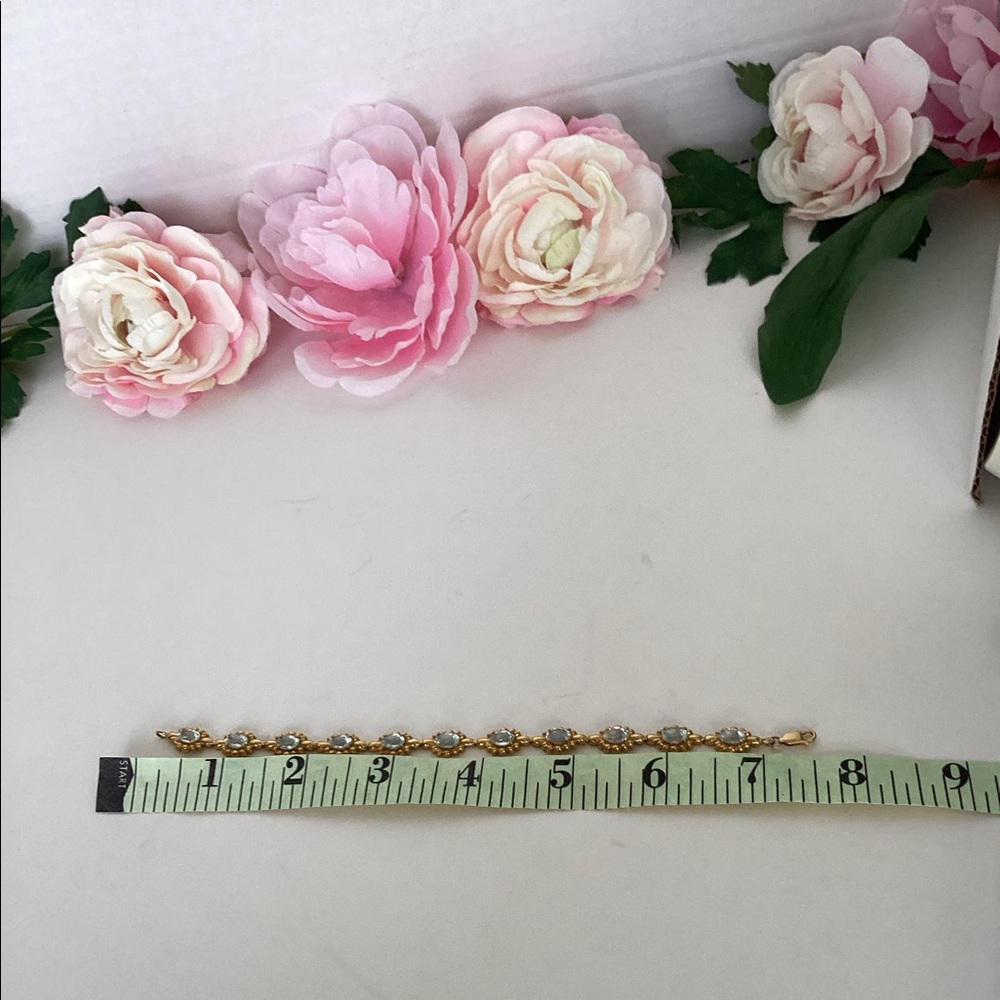 10k AQUAMARINE BRACELET - Picture 3 of 6